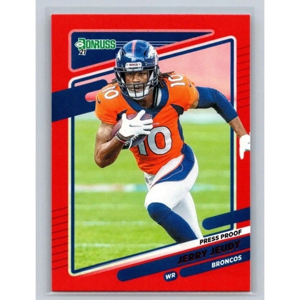 Jerry Jeudy 2021 Donruss Press Proof Red #185 Denver Broncos